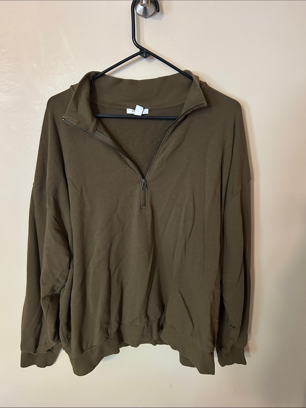 Daily Ritual Olive Green Zip Pullover XXL